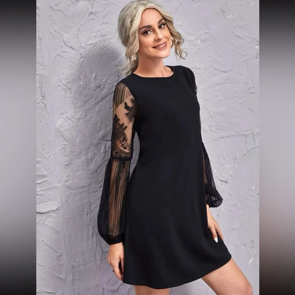 NWOT-Black Lace Dress - Picture 8 of 8